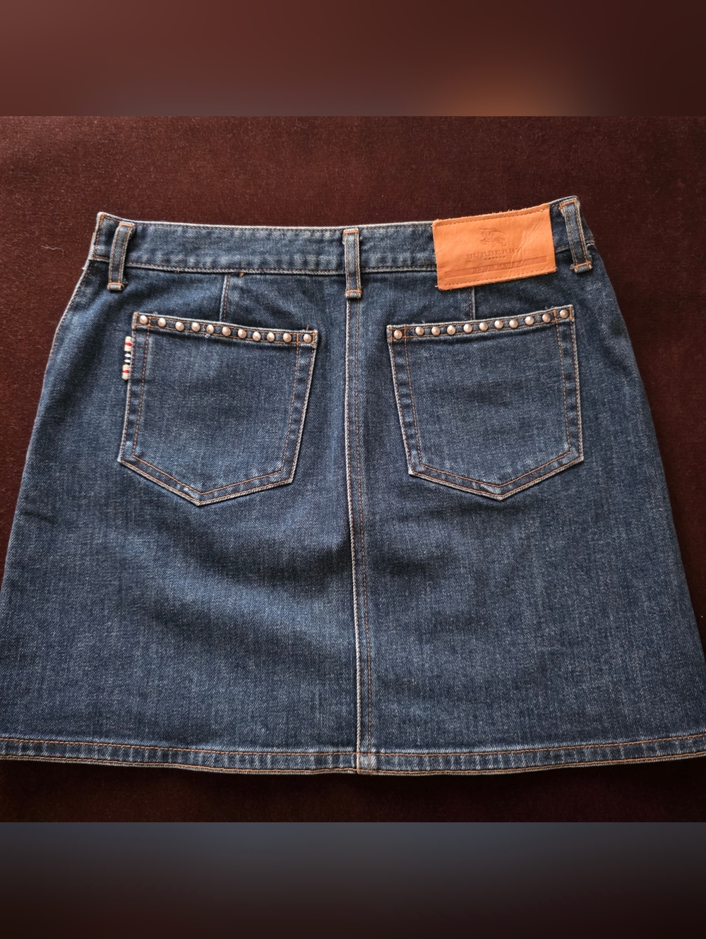 Burberry Blue Label Y2K Studded Denim Mini Skirt Japan Exclusive Vintage